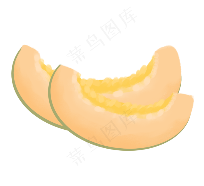 卡通哈密瓜水果插画
