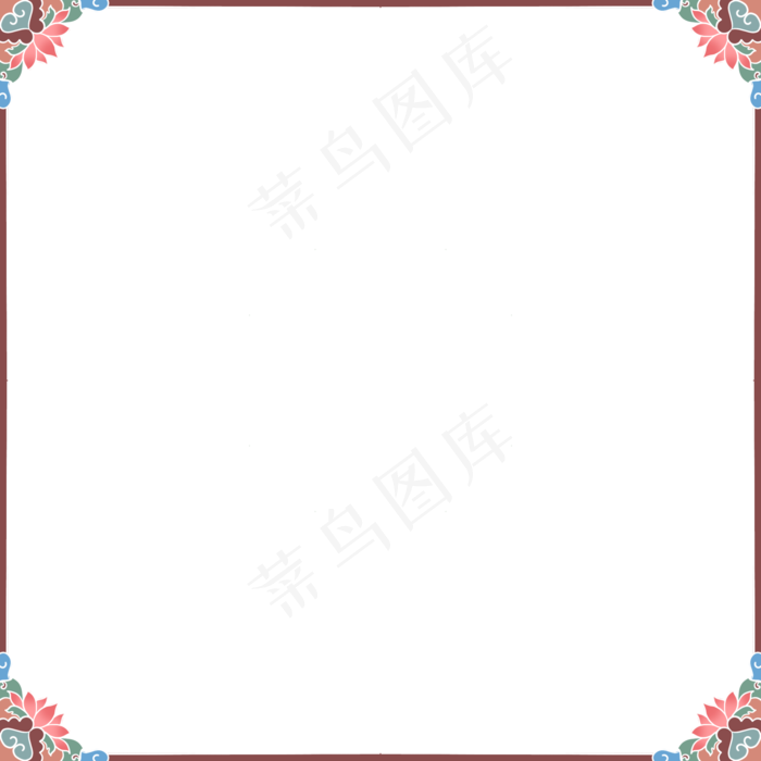 国潮风中式复古花纹边框(2000X2000(DPI:300))psd模版下载