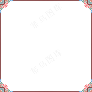 国潮风中式复古花纹边框