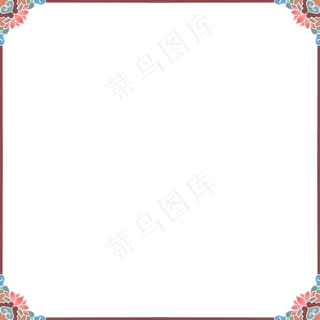 国潮风中式复古花纹边框