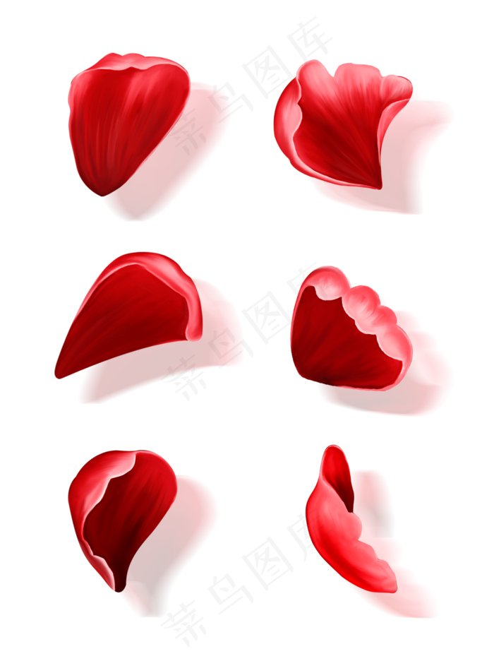 手绘花玫瑰花瓣免抠套图元素