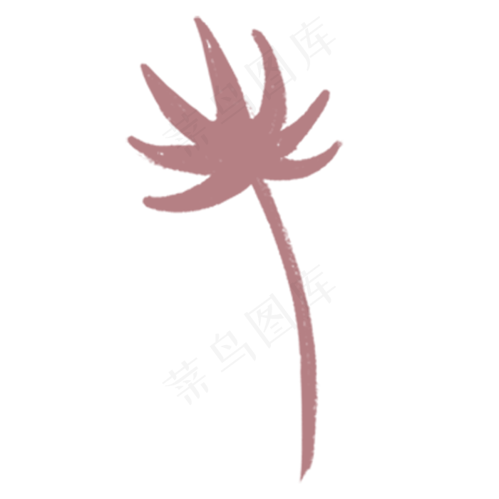 手绘粉色荷花莲花