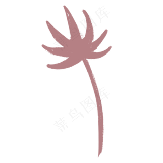 手绘粉色荷花莲花