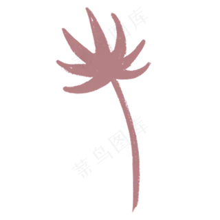 手绘粉色荷花莲花