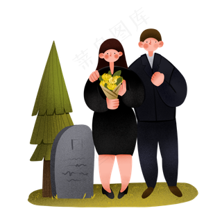清明节祭奠的情侣