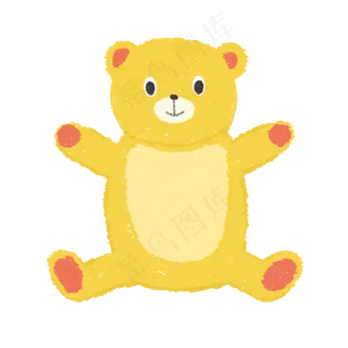 黄色卡通小熊玩偶