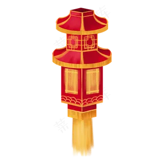 卡通元宵节装饰灯笼图案之八宝灯,免抠元素