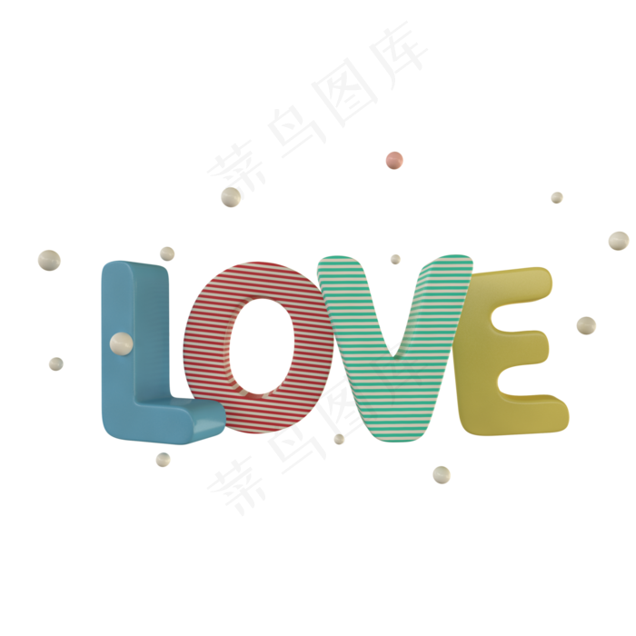 c4d立体love免费下载,免抠元素(3000*3000px 300 dpi )