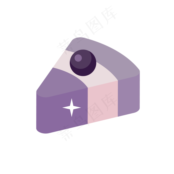 灰色圆角蛋糕食物元素怒