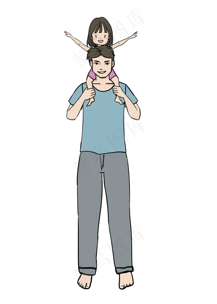 孩子骑在爸爸的脖子上(2000X2800(DPI:300))psd模版下载