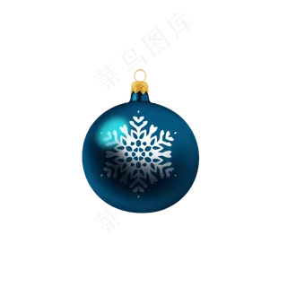 手绘圣诞装饰球蓝色雪花创意可商,免抠元素 手绘圣诞装饰球蓝色雪花创意可商,免抠元素