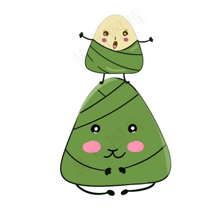 端午节卡通粽子手绘(3000X3000(DPI:300))psd模版下载