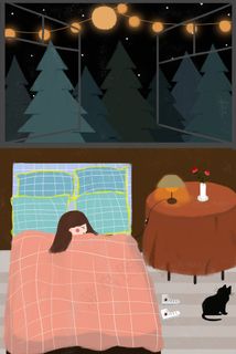 春困春天夜晚春日