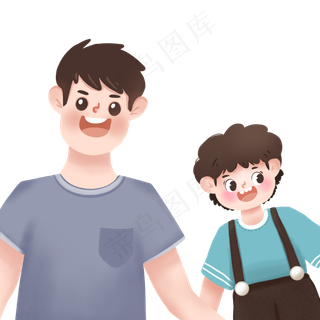 父亲节亲子人物png免抠图