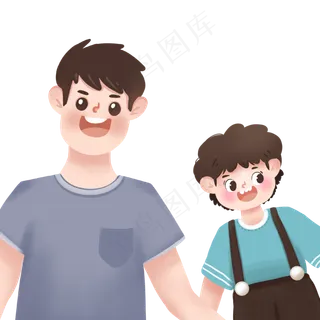 父亲节亲子人物png免抠图