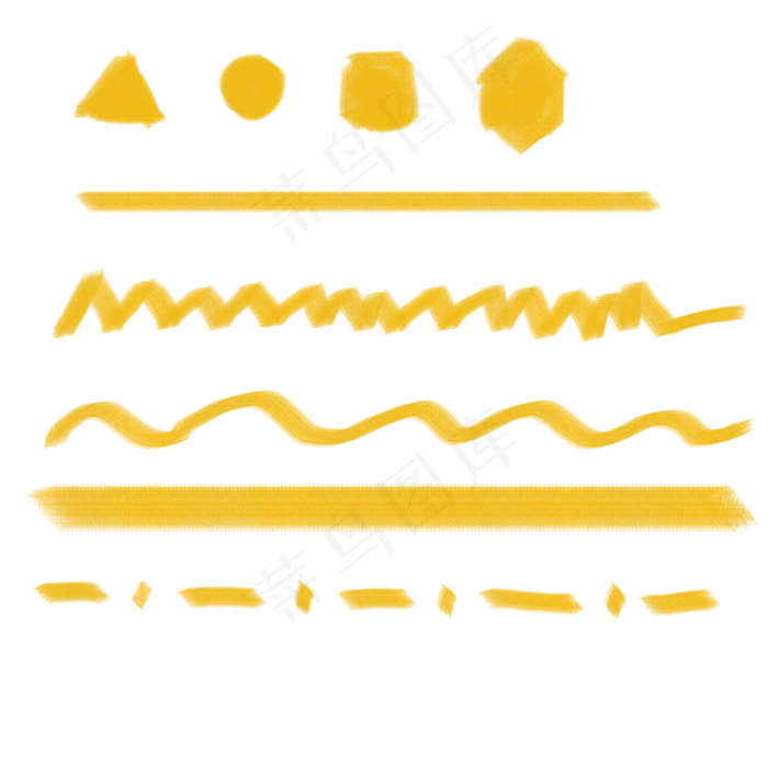 黄色粉笔笔刷素材(2000*2000px 72 dpi )