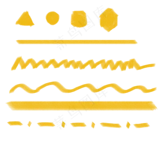 黄色粉笔笔刷素材
