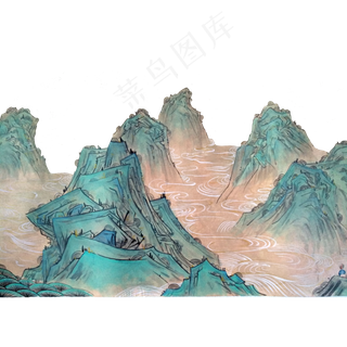 水墨山水国画青山PNG
