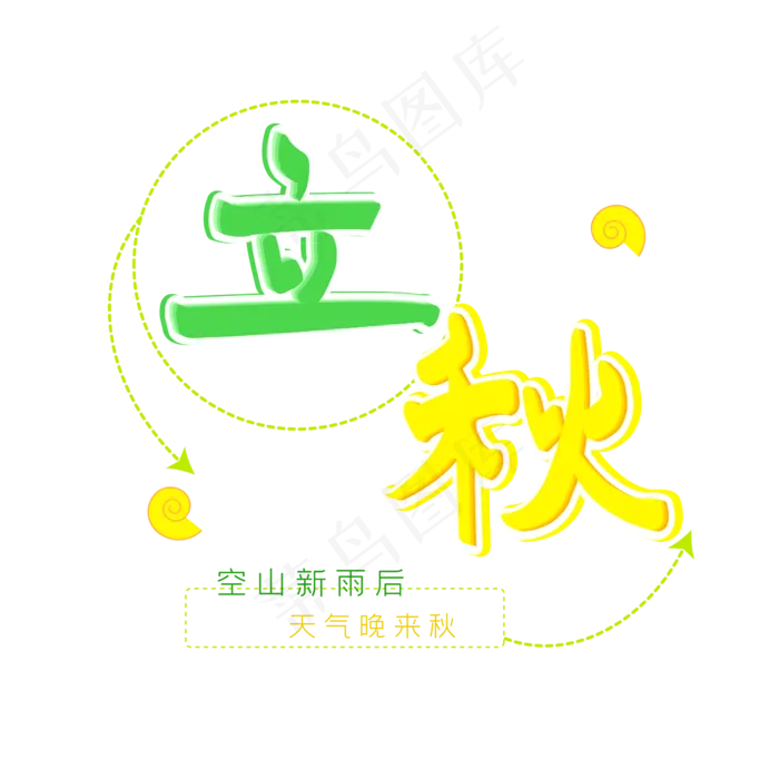 立秋节气艺术字ai矢量模版下载