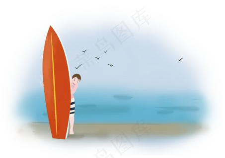 夏日海边冲浪儿童 夏日海边冲浪儿童
