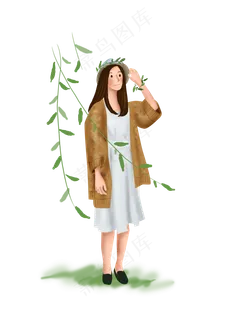 假日出游的女孩子,免抠元素