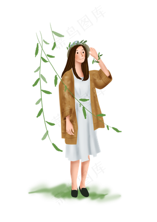 假日出游的女孩子,免抠元素