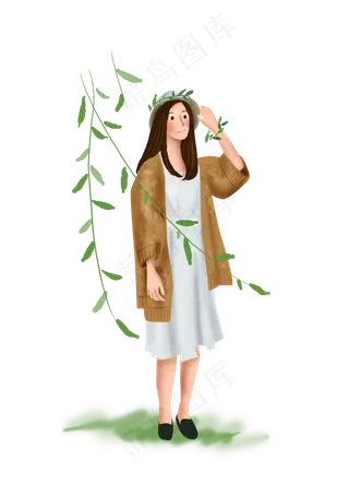 假日出游的女孩子,免抠元素