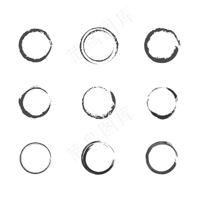 圆形水墨(500X500)eps,ai矢量模版下载