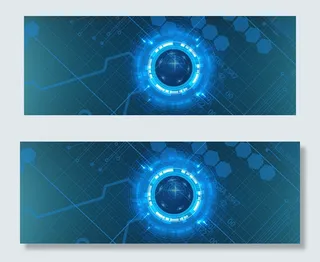 蓝色科技未来大气炫光banner