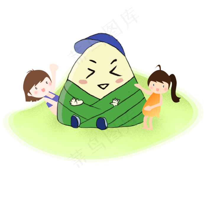 端午节可爱粽子扁平