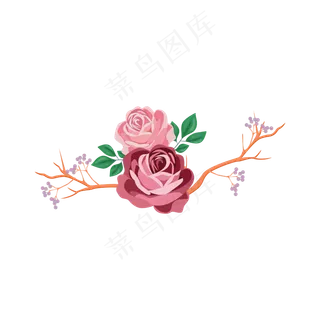 矢量手绘卡通花朵