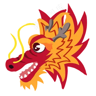 二月二龙抬头龙头形象,免抠元素