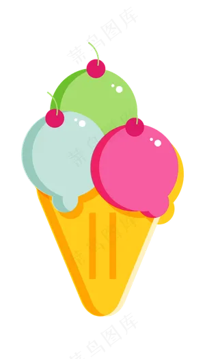 彩色水果冰淇淋