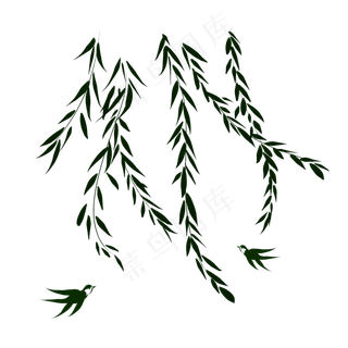 清明柳树飘春风装饰