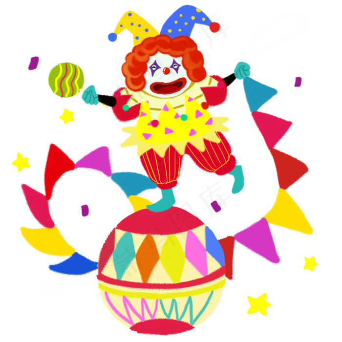 愚人节小丑马戏表演手绘人物PN