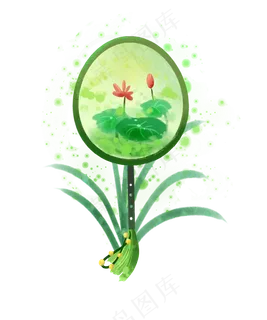 绿色圆形扇子 绿色圆形扇子