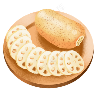 卡通手绘美食原素材荷花果实之美