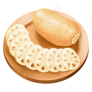 卡通手绘美食原素材荷花果实之美