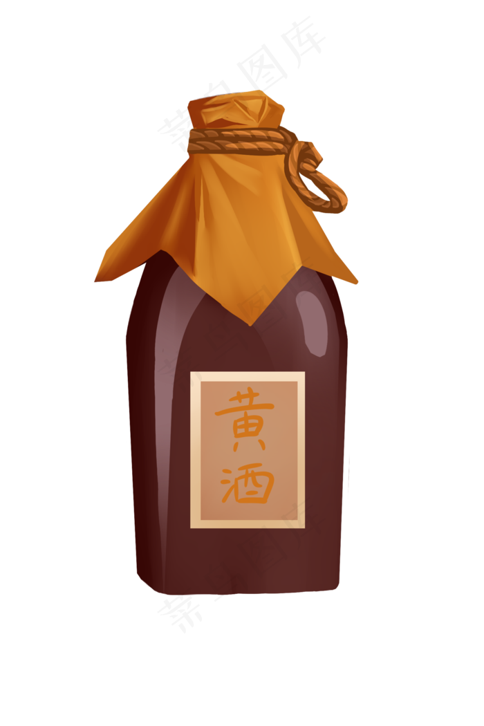 端午节黄酒手绘装饰图(2000X3000(DPI:300))psd模版下载