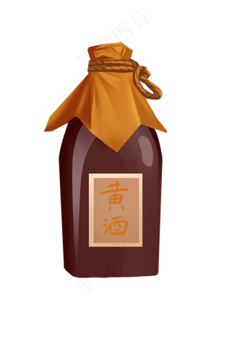 端午节黄酒手绘装饰图