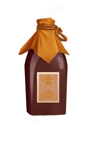 端午节黄酒手绘装饰图