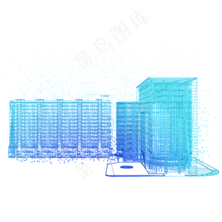 楼空间建筑科技商业智能魔幻数据,免抠元素
