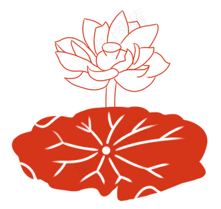 漂亮荷花卡通植物