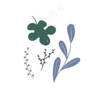 小清新植物叶子矢量图