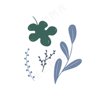 小清新植物叶子矢量图