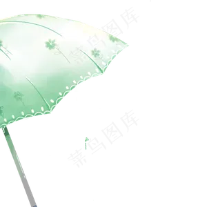 卡通绿色雨伞下载