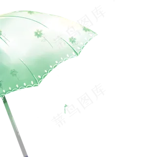 卡通绿色雨伞下载