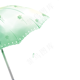 卡通绿色雨伞下载 卡通绿色雨伞下载