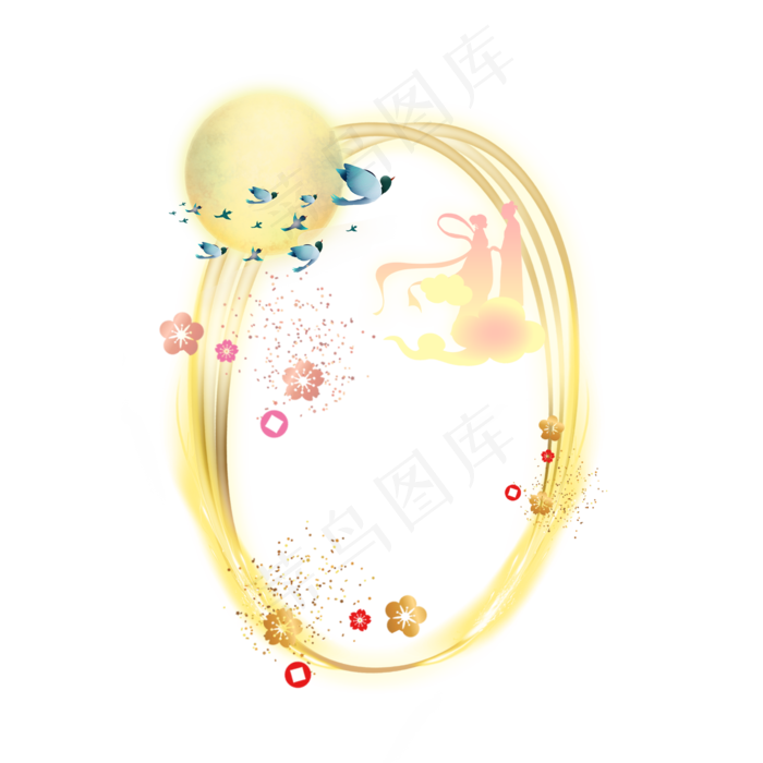 金色发光七夕数字0(2000X2000)