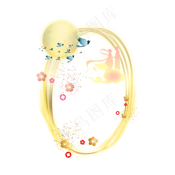 金色发光七夕数字0(2000X2000)